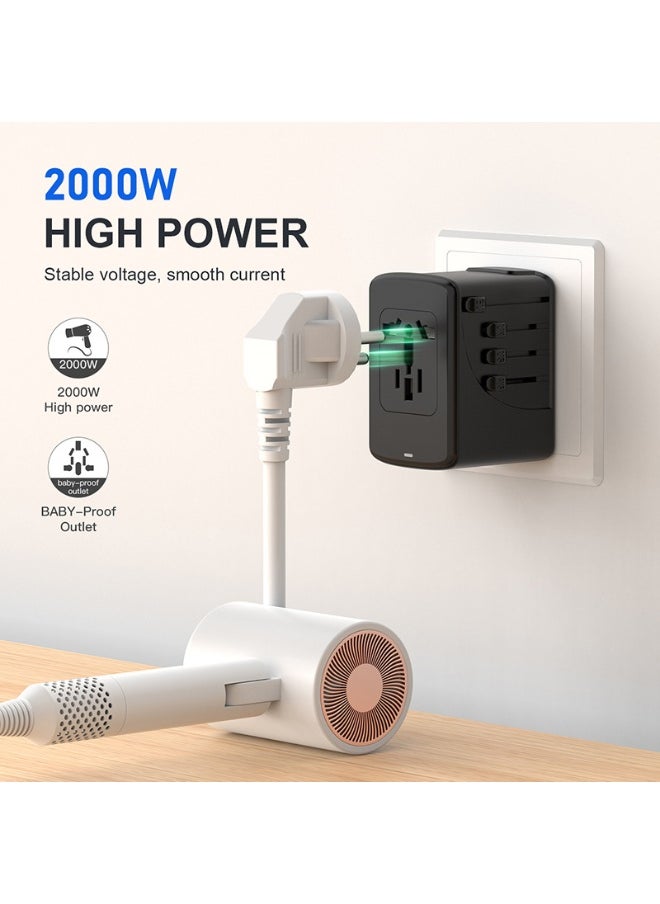 XiuWoo Global Universal Travel Charger - 2A with 3 Type-C Ports Adapter  - Image 3