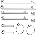 Cilee 10 Piece Brushed Nickel Bathroom Hardware Set, 24 inch Brushed Nickel Towel bar Towel Ring Toilet Paper Holder - Image 2