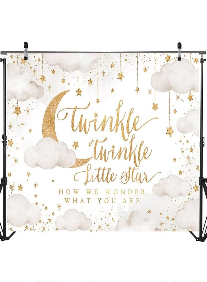 موكسيكا خلفية Mocsicka Twinkle Twinkle Little Star بيج اللون، خلفية لحفلة الكشف عن جنس المولود (ولد أو بنت)، ديكورات خلفية لحفلة استقبال المولود الجديد، ديكورات على شكل سحابة وقمر، خلفيات لجلسات التصوير (بيج، 7 × 5 قدم) - Image 4