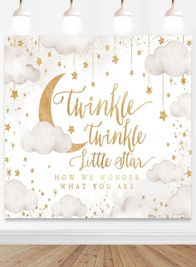 موكسيكا خلفية Mocsicka Twinkle Twinkle Little Star بيج اللون، خلفية لحفلة الكشف عن جنس المولود (ولد أو بنت)، ديكورات خلفية لحفلة استقبال المولود الجديد، ديكورات على شكل سحابة وقمر، خلفيات لجلسات التصوير (بيج، 7 × 5 قدم) - Image 1