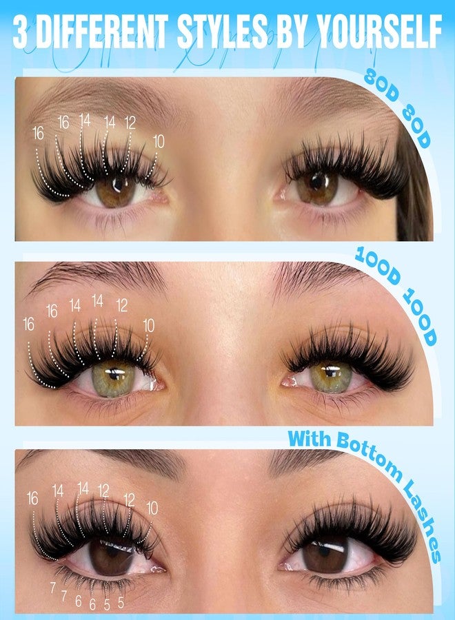LANFLOWER Wispy Lash Clusters with Bottom Lashes Fairy Eyelash Clusters 300Pcs Spiky Cluster Eyelash Extensions C Curved Cluster Lashes with Bottom Lash Clusters Individual Lashes by Lanflower - Image 2