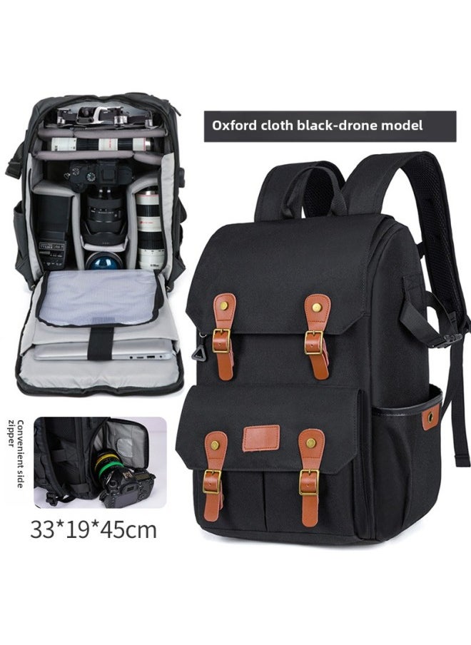 Canon SLR Camera Shoulder Camera Bag Outdoor Professional Waterproof Large Capacity Multifunctional Computer Bag Drone-Color:Oxford Cloth Drone Black  - Image 1