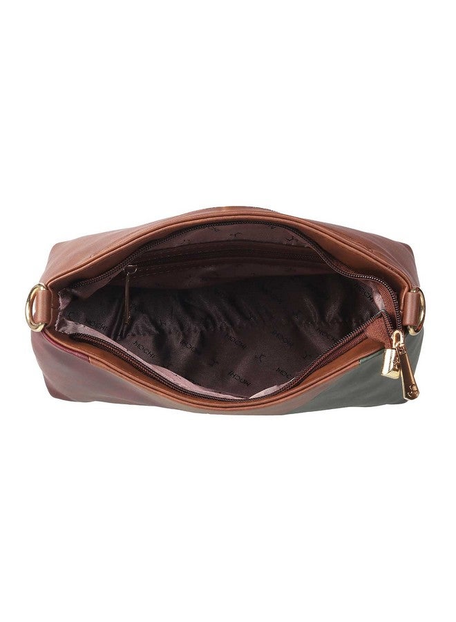 Mochi Mochi Women Brown Zip Top Sling Bag (66-7355) - Image 2
