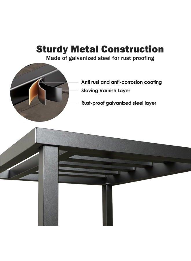 Hongsane Plant Stand Indoor Outdoor,18 Inch Square Metal Plant Stands Riser,Heavy Duty Wrought Iron Pedestal Holders for Large Flower Pot,Outside Rust-Proof Black Flower Display Shelf for Patio,1-Pack - Image 3