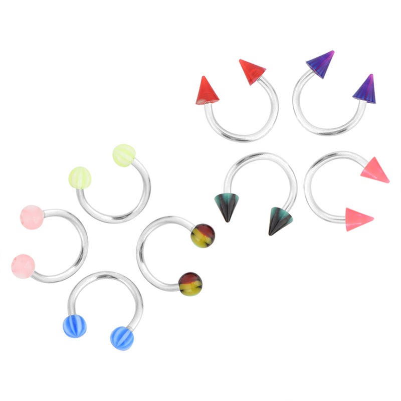 110pcs/set Tongue Nose Belly Button Rings Mixed Stainless Steel Body Piercing Jewelry - Image 1