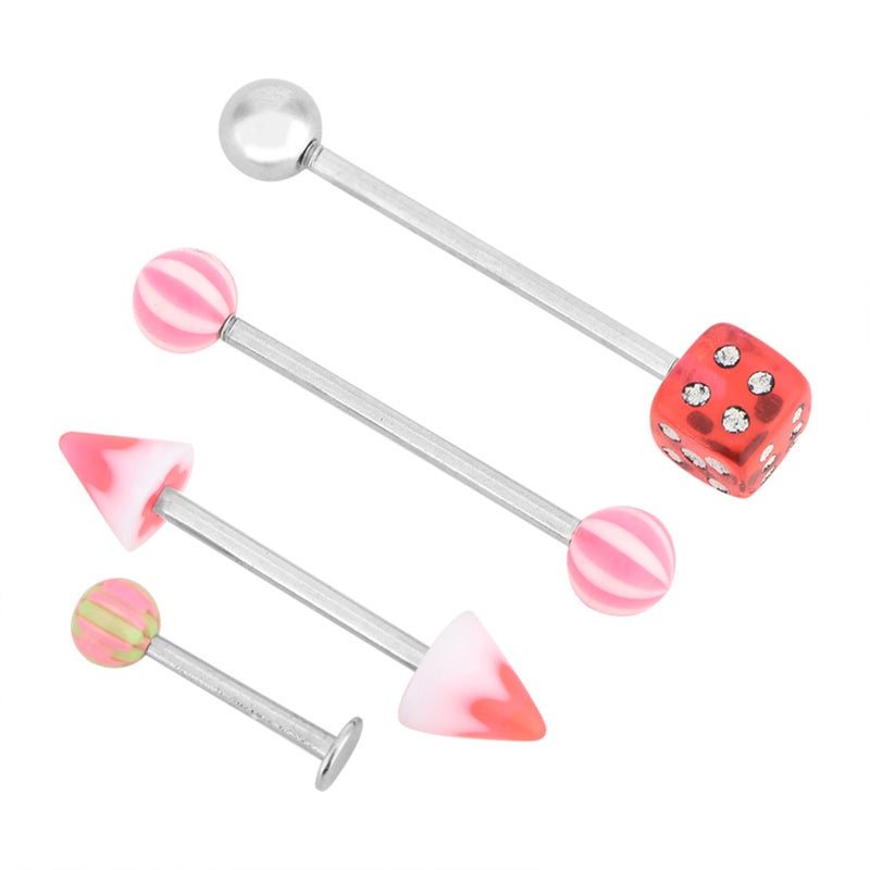 110pcs/set Tongue Nose Belly Button Rings Mixed Stainless Steel Body Piercing Jewelry - Image 3