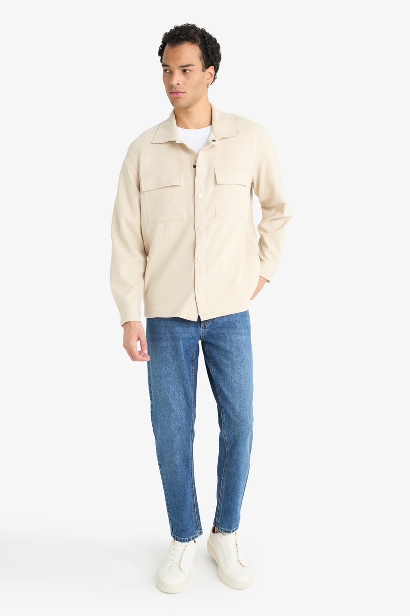 DeFacto Beige Man Regular Fit Long Sleeve Shirt Casual - Image 2
