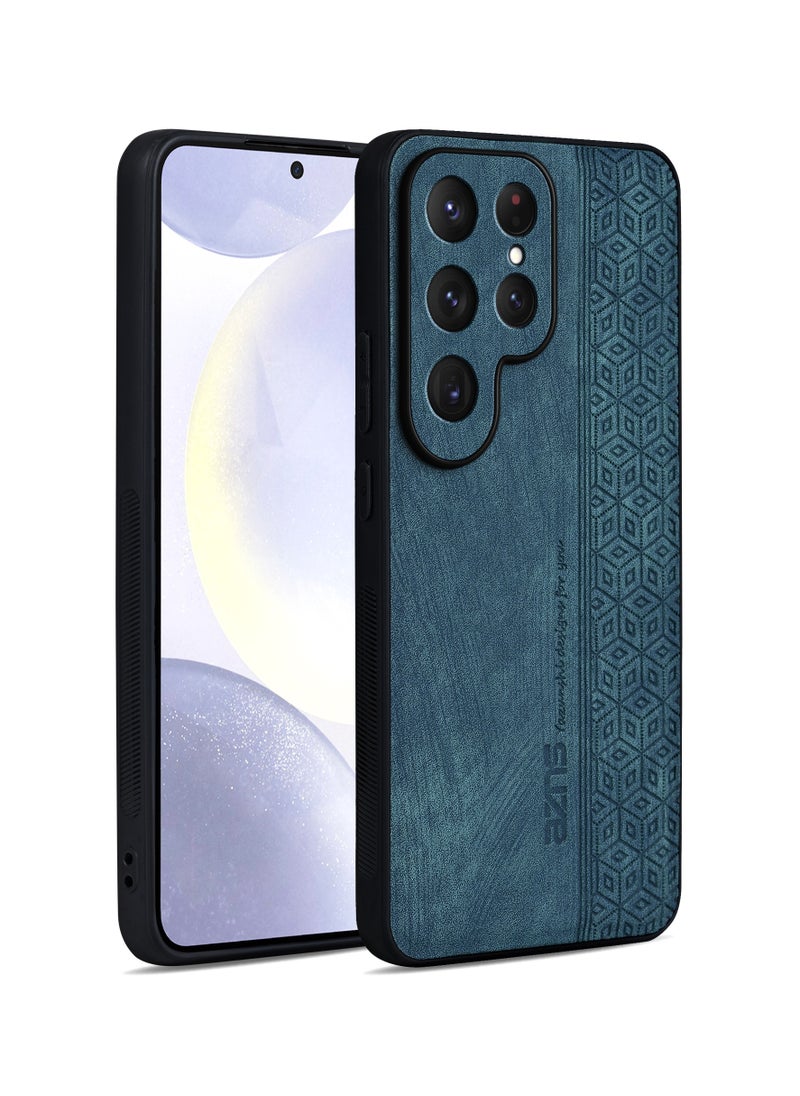 ICARLUS For Samsung Galaxy S25 Ultra Anti-scratch Phone Case Imprinted Leather Coated TPU Cover - Green  - Image 2