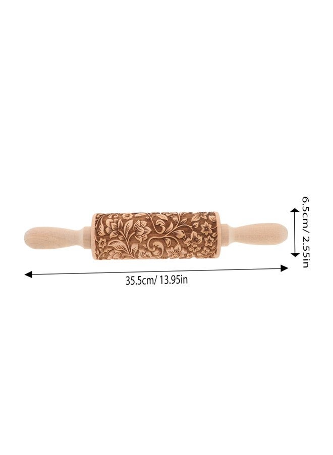 NAMOARLY Embossed Rolling Pin for Baking Wooden Pastry Roller with Intricate Floral Patterns for Cookies Fondant and Dough for Weddings Holidays and Special Occasions - Image 2