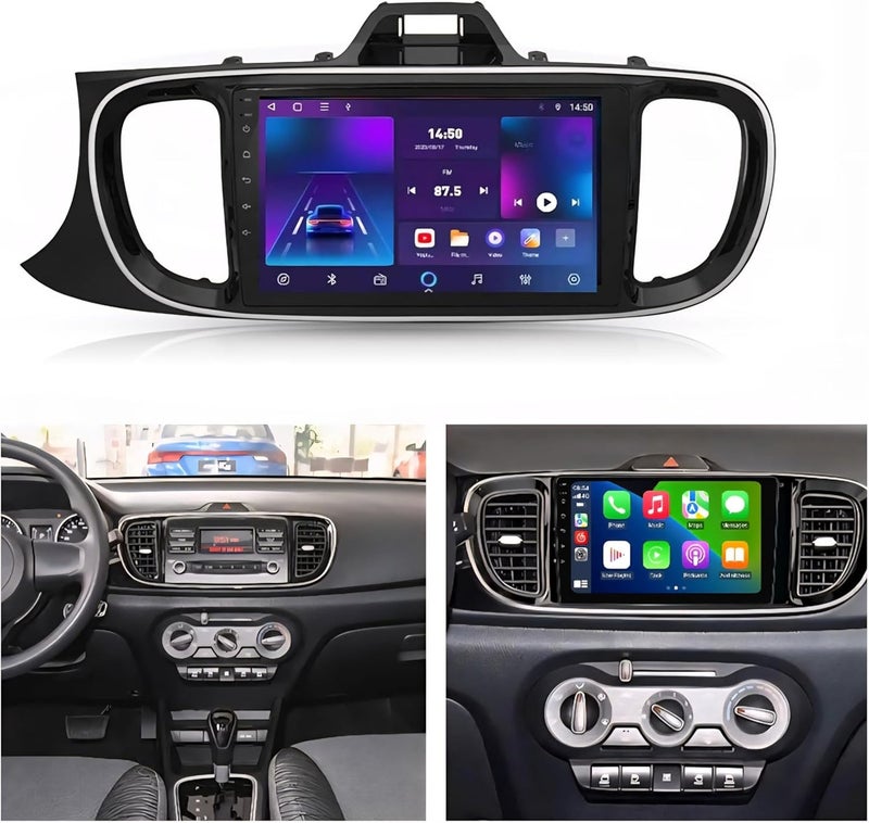 فيريكس شاشة سيارة أندرويد Kia Pegas متوافقة 2017–2025 | ذاكرة 8+128GB مع معالج 8 نواة | دعم Apple CarPlay وAndroid Auto لاسلكي | واي فاي + DSP + راديو FM/AM + بلوتوث | دعم كاميرا خلفية AHD | واجهة سريعة وسلسة - Image 2