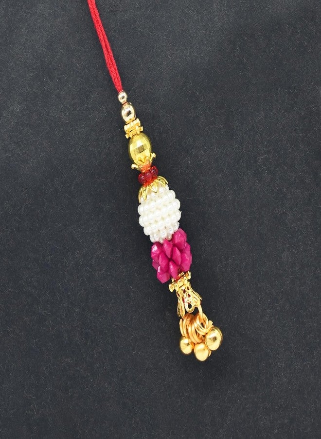 Saugat Traders Rakhi Combo For Bhaiya Bhabhi and Kids - Exclusive Rakhee for Brother - Designer Lumba Rakhi for Bhabhi with Roli Chawal Chopra - Two Rakhis for Kids Set of 4 - Image 5
