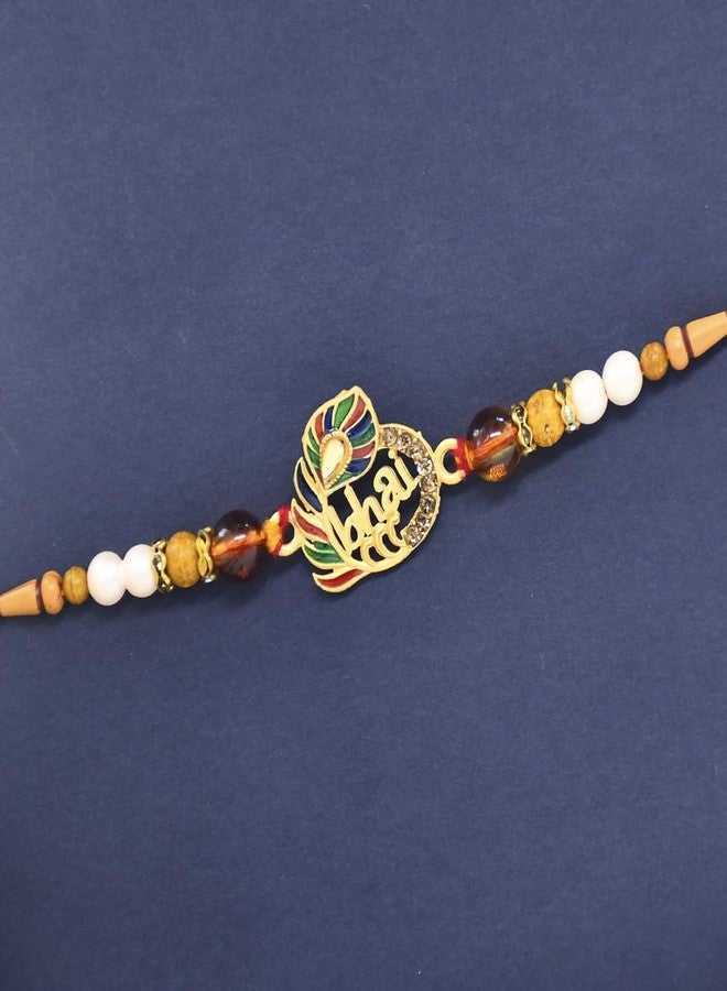 Saugat Traders Rakhi Combo For Bhaiya Bhabhi and Kids - Exclusive Rakhee for Brother - Designer Lumba Rakhi for Bhabhi with Roli Chawal Chopra - Two Rakhis for Kids Set of 4 - Image 4