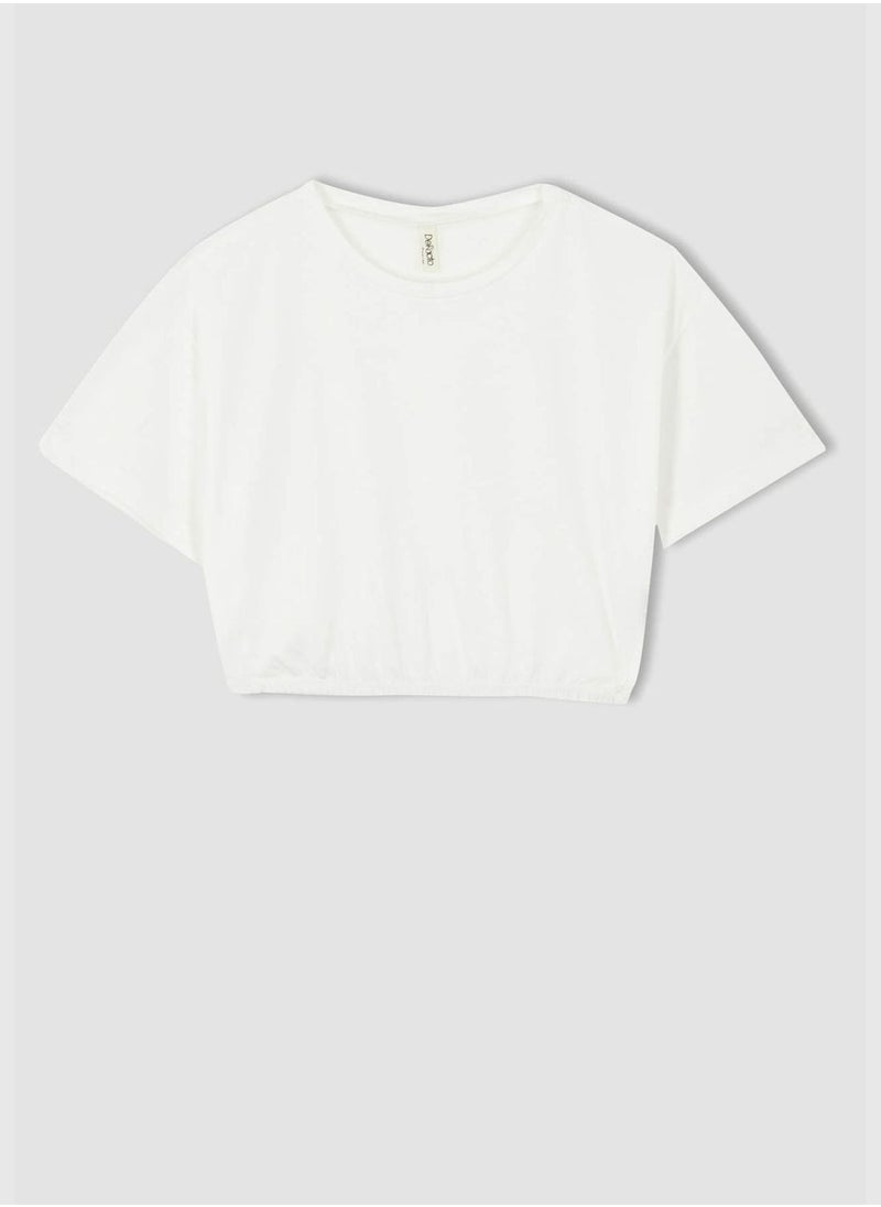 DeFacto Regular Fit Short Sleeve Crop Top  - Image 1