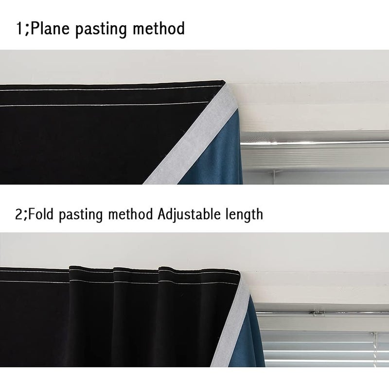 JILRON Adhesive Curtain 100% Blackout No-Drill Easy Install for Bedroom Blinds Light Blocking (Black-35 W x 70" L-1P) - Image 5