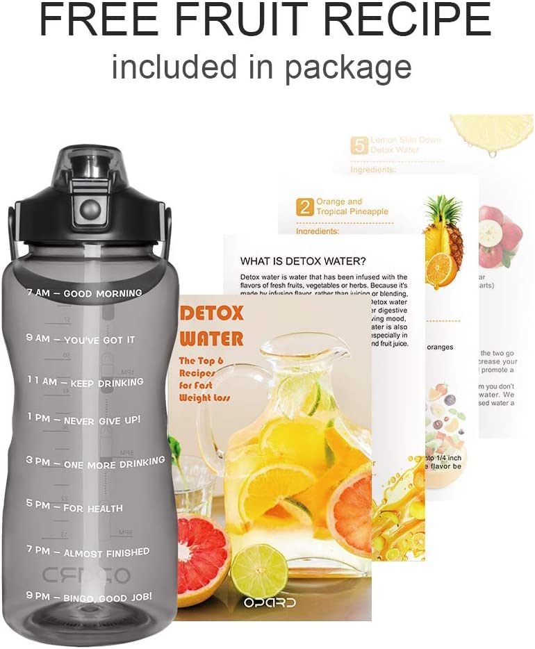 Delzon 2L Water Bottle With Straw And Portable Mouth With Clear ML Marking And Motivational Water Bottle Black Color - Image 5