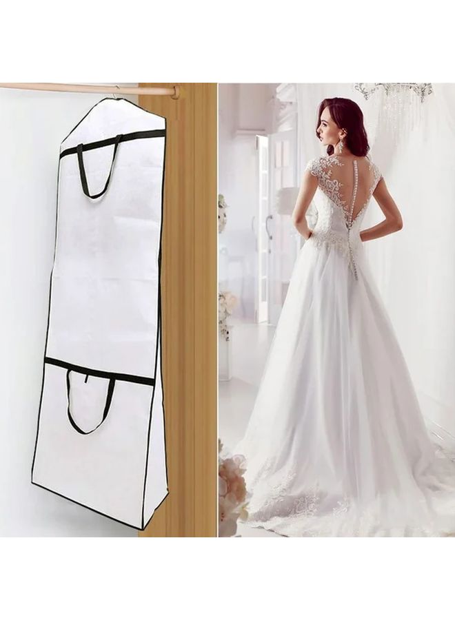 White Polyester Wedding Dress Cover with Zipper Dust Proof Bridal Gown Protector Storage Travel Sturdy Elegant - Image 1