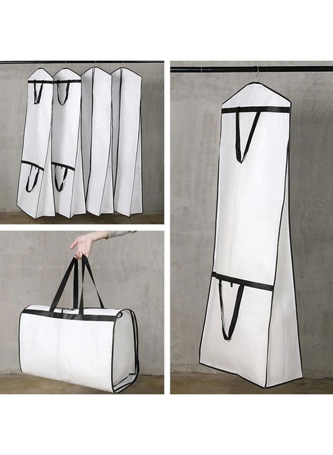 White Polyester Wedding Dress Cover with Zipper Dust Proof Bridal Gown Protector Storage Travel Sturdy Elegant - Image 4