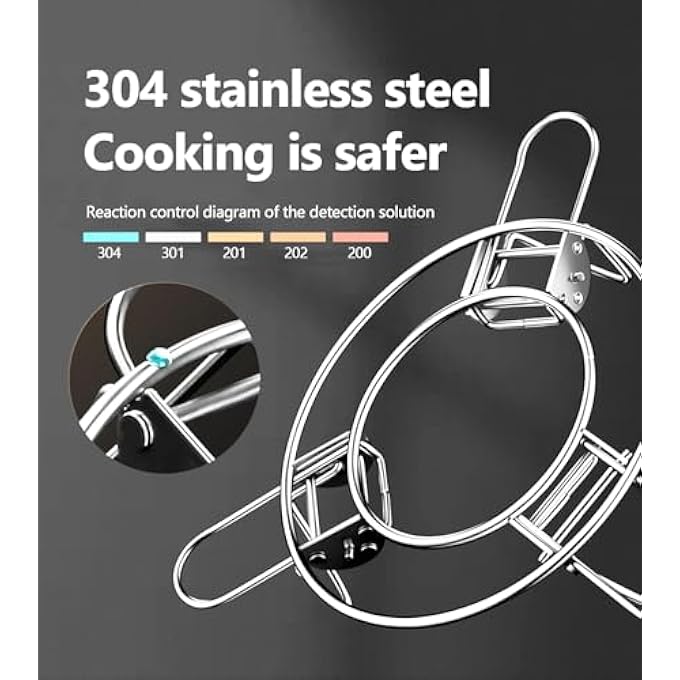KASTWAVE Round Adjustable Steamer Rack For Pots  Expandable Stainless Steel Trivet Insert For Wok Pans Instant Pot Steaming And Cooling Universal Fit Heatproof Cooking And Baking Helper - Image 2