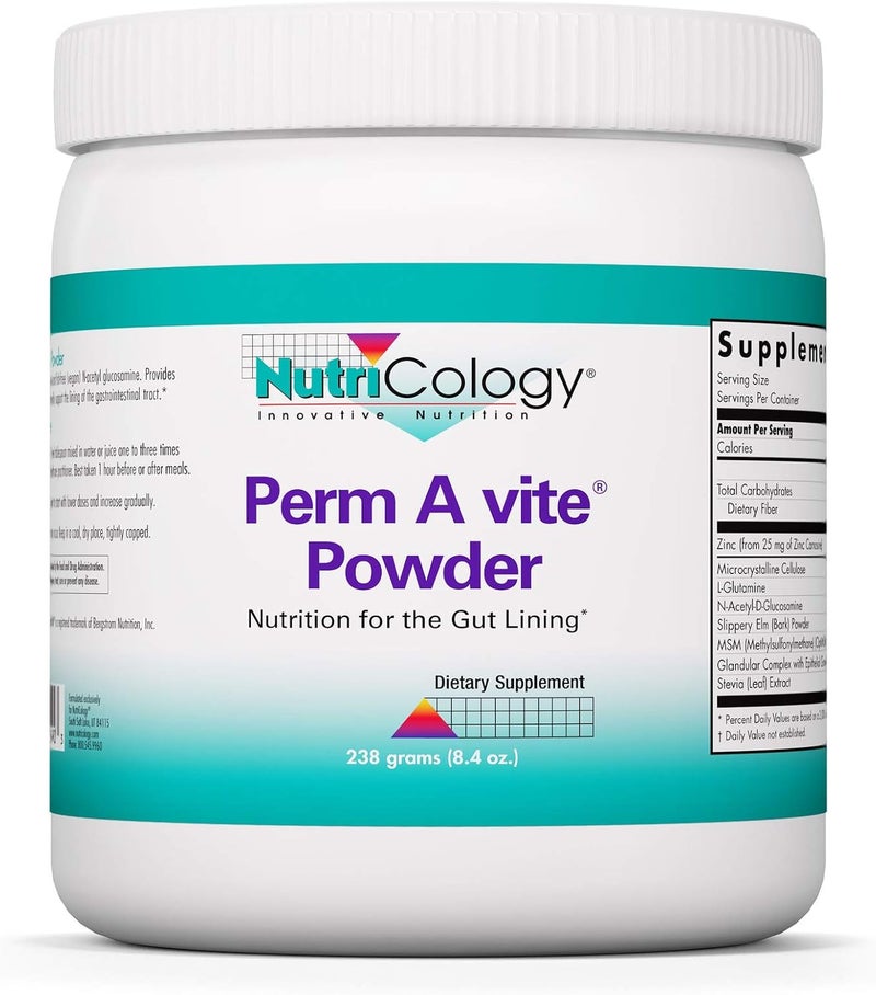 Nutricology Perm A Vite Powder  Gut Health for Men  Women Gut Assist Gut Support Gut Healing LGlutamine Slippery Elm  84 Oz - Image 1