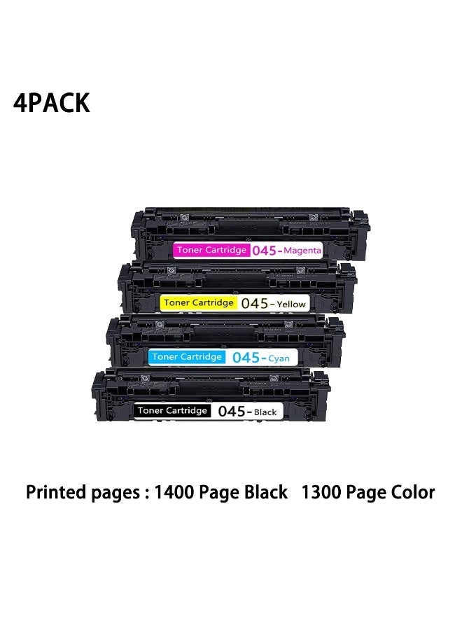 CRG-045 CRG045 خراطيش حبر متوافقة بديلة، عالية الإنتاجية لطابعات Color imageCLASS LBP612Cdw MF632Cdw MF634Cdw MF633Cdw (عبوة من 4، CMYK، أسود/سماوي/أرجواني/أصفر) - Image 1