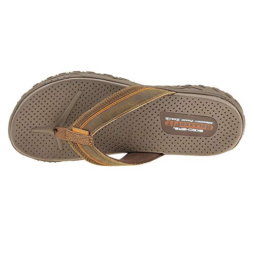 Skechers mens Relaxed Fit¿: Reggae - Cobano Flip Flop, Brown, 8 US - Image 3