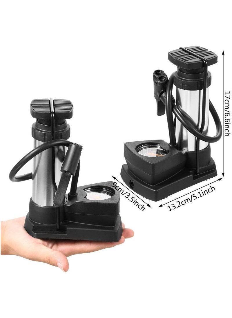 تايجر Heavy-Duty Foot Pump for Car, Bike, and Sports Equipment – Durable Steel Frame, Fast Inflation with Non-Slip Pedal, Pressure Gauge, Multi-Use Nozzle Set for Tires, Balls, Inflatables, and Airbeds – Compact & Portable Manual Air Pump for Home & Travel - Image 4