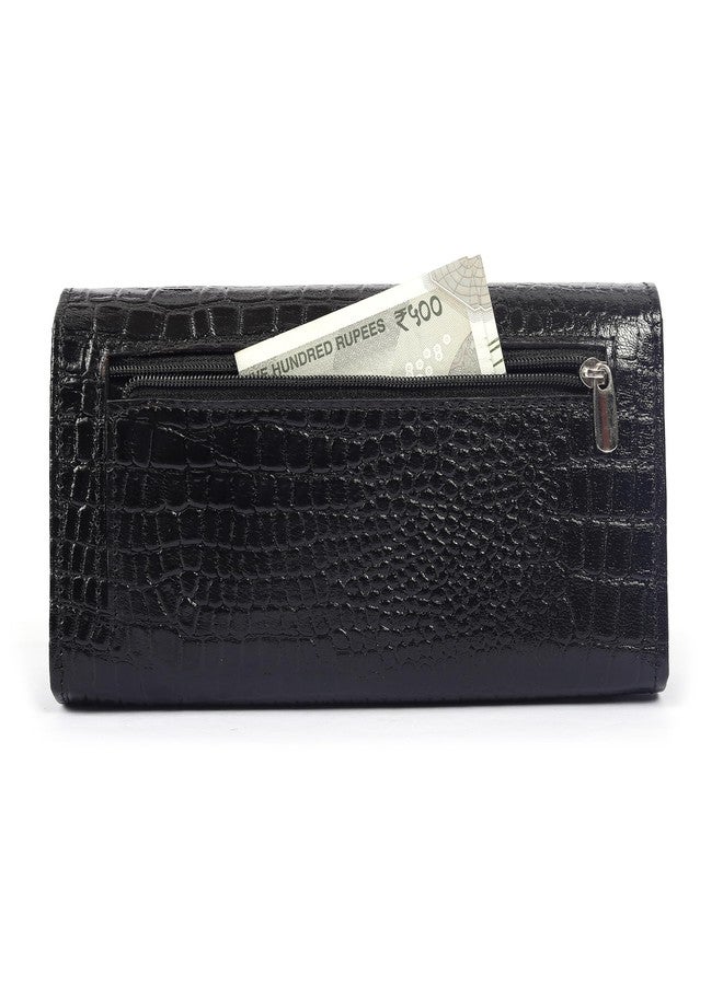 ROSS BROWN Bifold Wallets for Women | Genuine Leather Ladies Clutch/Wallet with RFID Protection | Slim Zipper Purse/Card Holder Organizer for Women (Black) - Image 3