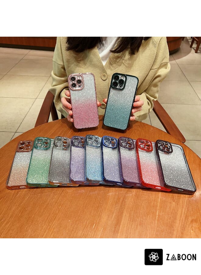 Zaboon Protective Case Cover For iPhone 14 Pro Max High Transparent Gradient Color Glitter TPU - Image 2