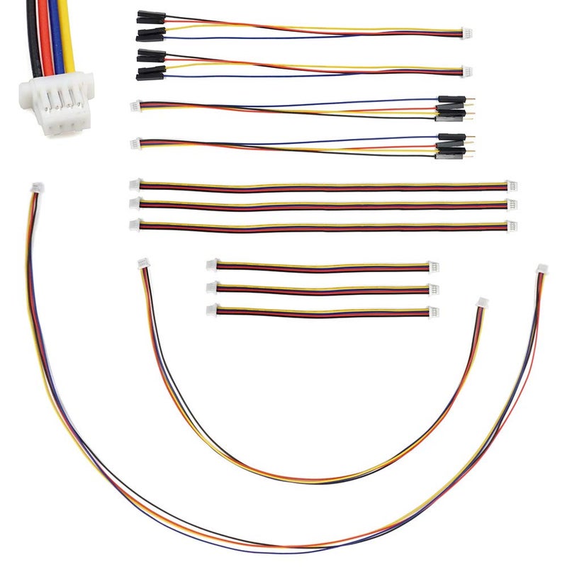 elechawk I2C Qwiic Cable Kit Stemma QT Wire for SparkFun Development Boards Sensor Board Breakout Breadboard 4 Pin Sh1.0 Connector - Image 1