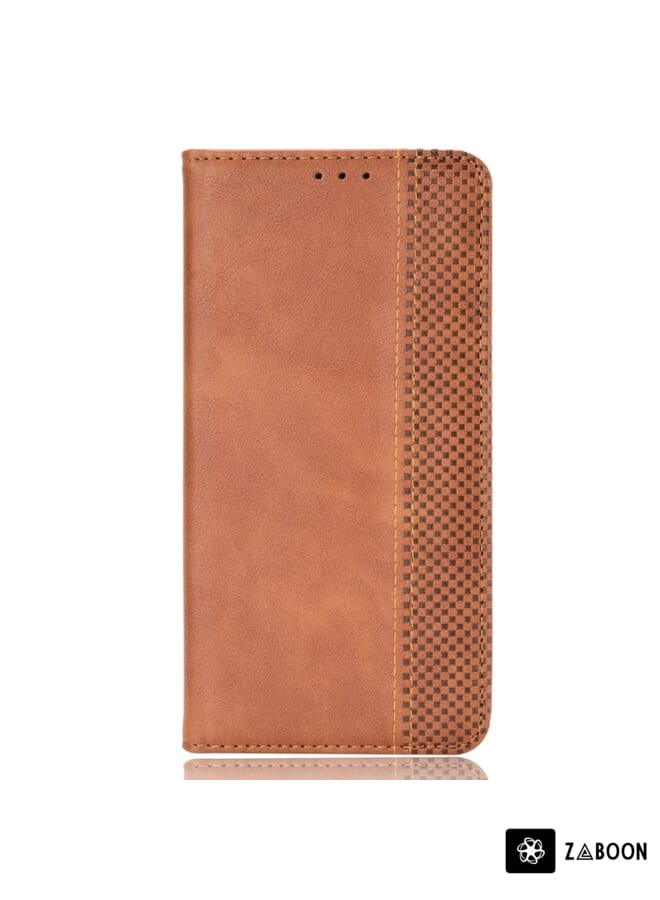 Zaboon Protective Case For TECNO Spark Go 2022 / Spark 8C Magnetic Buckle Retro Texture Leather - Image 2