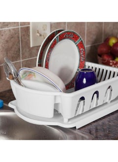 Sterilite 2-Piece High-Quality Plastic Lightweight Dish Drainer Set White 14.29 x 33.66 x 44.77 cm 6218006  - Image 3