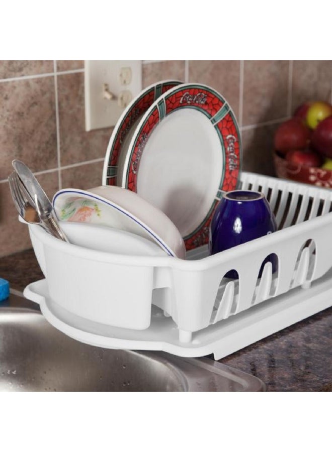 ستيريليت طقم تجفيف أطباق بلاستيكي عالي الجودة وخفيف الوزن مكون من قطعتين، أبيض 14.29 × 33.66 × 44.77 سم 6218006 - Image 3