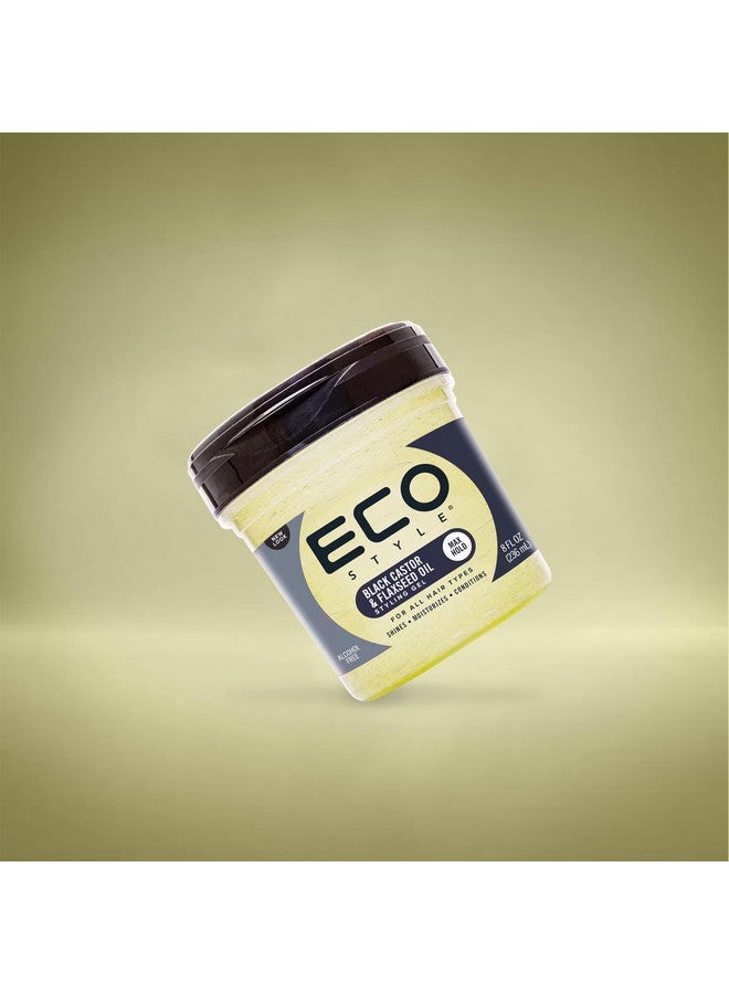 Eco Style Black Castor and Flaxseed Oil Styling Gel - Helps Nourish and Repair Damaged Hair - Promotes Healthy Scalp - Provides Superior and Weightless Hold - Delivers Long Lasting Shine - 8 oz - Image 3