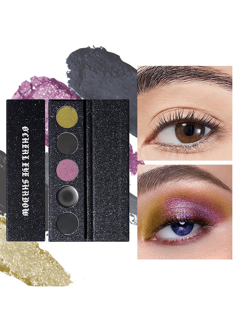 OCHEAL Dark Punk Eyeshadow Palette, Mineral Glitter Matte Smokey Makeup Pallet Shimmer Highlighter Eye Shadow Brow Powder Eye Makeup, High Pigmented, Long Lasting-02 - Image 1