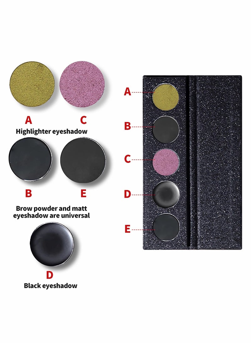 OCHEAL Dark Punk Eyeshadow Palette, Mineral Glitter Matte Smokey Makeup Pallet Shimmer Highlighter Eye Shadow Brow Powder Eye Makeup, High Pigmented, Long Lasting-02 - Image 2