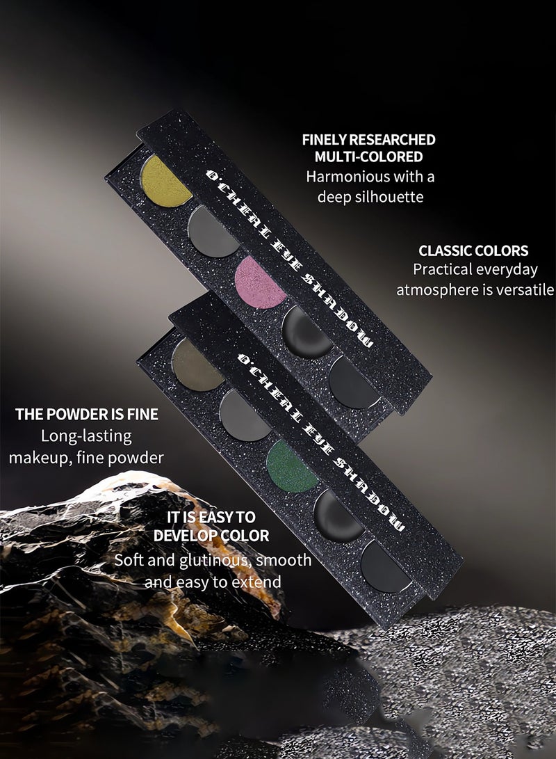 OCHEAL Dark Punk Eyeshadow Palette, Mineral Glitter Matte Smokey Makeup Pallet Shimmer Highlighter Eye Shadow Brow Powder Eye Makeup, High Pigmented, Long Lasting-02 - Image 4