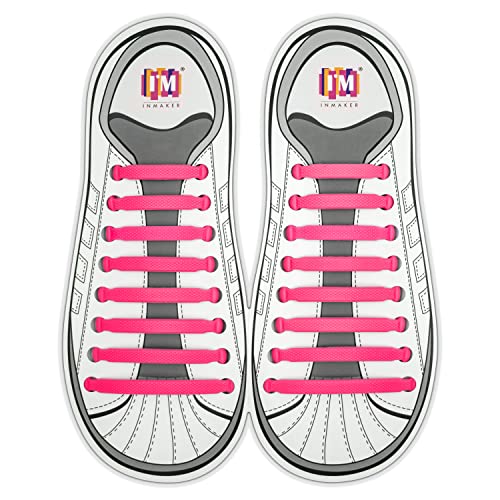 INMAKER No Tie Shoe Laces for Adults and Kids, Elastic Shoelaces for Sneakers, Rubber Silicone Tieless Laces - Image 1