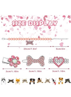 KASTWAVE Dog Collar and Puppy Hair Accessories, 4 Pack Pearl Pet Necklace for Small Dogs Girl Barrette Crystal Rhinestone Cat Grooming Products  - Image 5