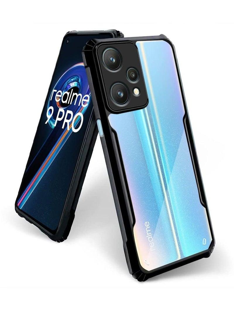 realme 9 Pro 5G Black Mobile Phone Case Cover, Ultra-Thin Lightweight Cover Soft TPU Bumper + Acrylic Clear Back Case Cover  - Image 2