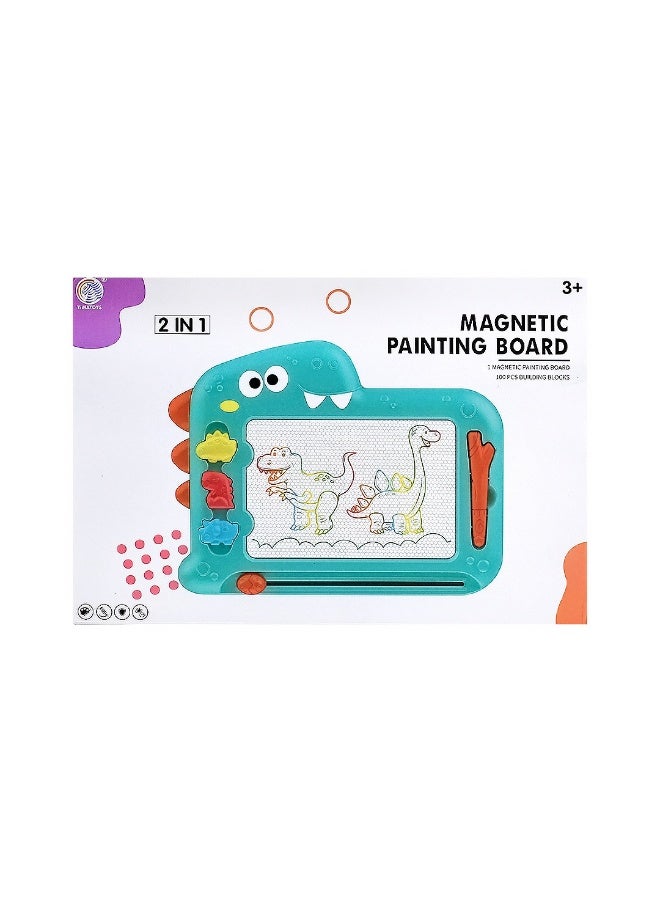 ييما تويز لوح رسم مغناطيسي مع قطع تركيب 2 في 1 - Image 1