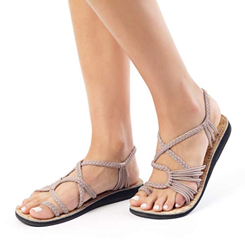 Plaka Palm Leaf Flat Summer Sandals for Women | Perfect for the Beach Walking & Dressy Occasions | Brazilian Sand | Size 7 - Image 2