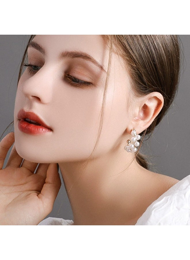 Goolsky French Chic Pearl Earrings for Women – Trendy 925 Sterling Silver Studs, Elegant Korean Style, Hypoallergenic Anti-Tarnish, Office/Dates Daily Wear - Image 3