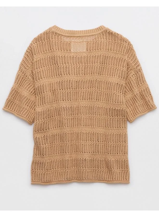 آري من امريكان ايجل Aerie Oversized Short Sleeve Sweater
