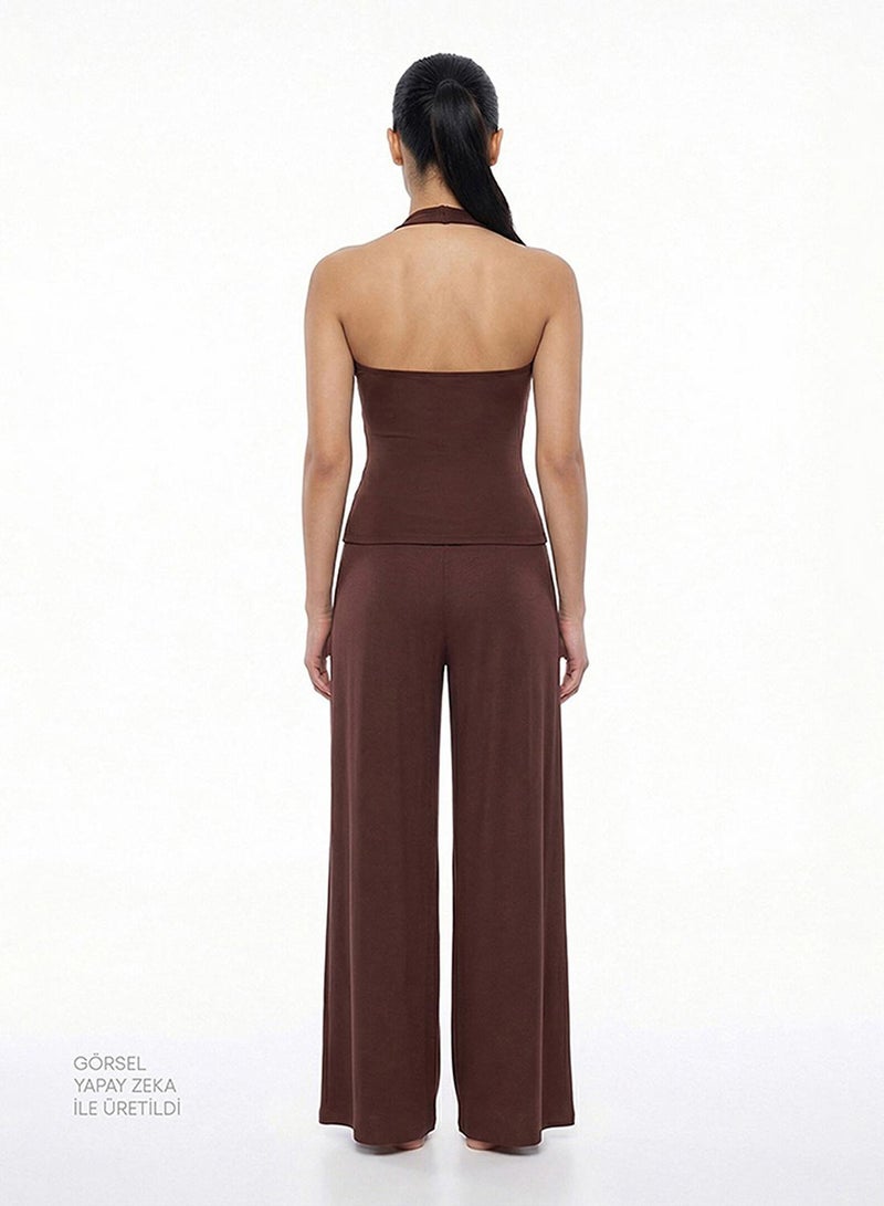Penti Women's Easy-Care Casual Halter Top - Brown - Image 2