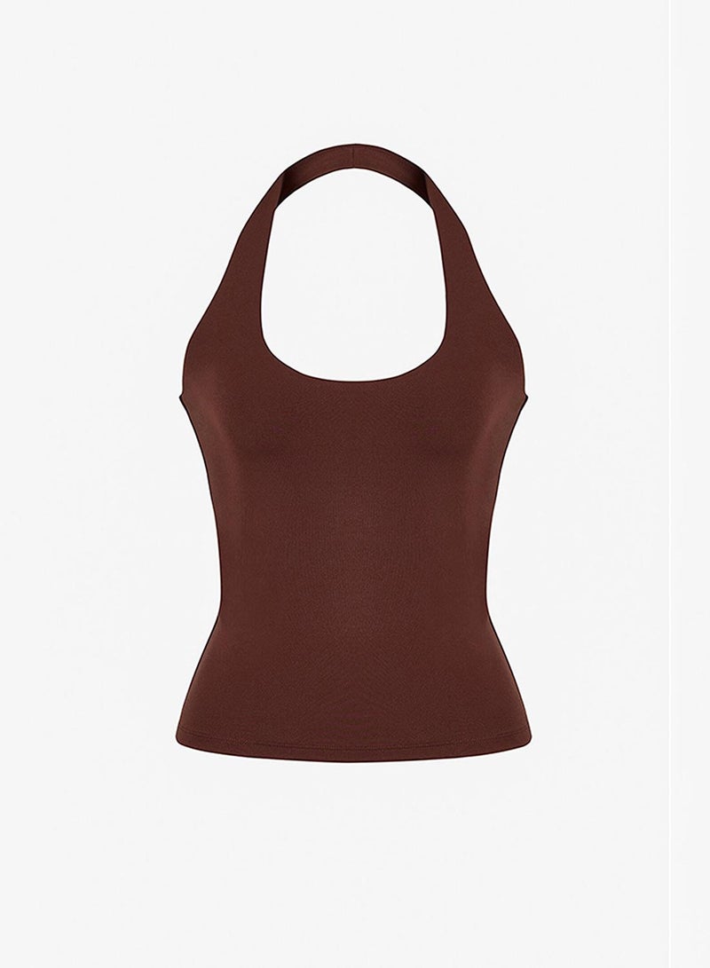 Penti Women's Easy-Care Casual Halter Top - Brown - Image 4