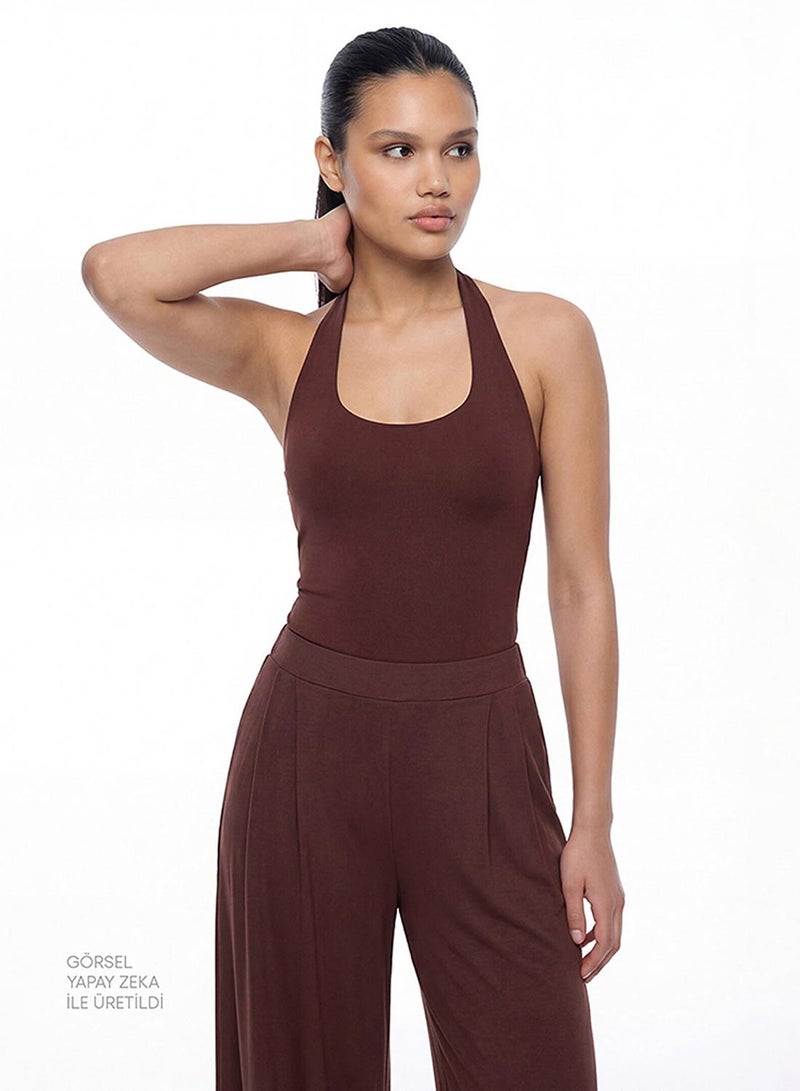 Penti Women's Easy-Care Casual Halter Top - Brown - Image 3
