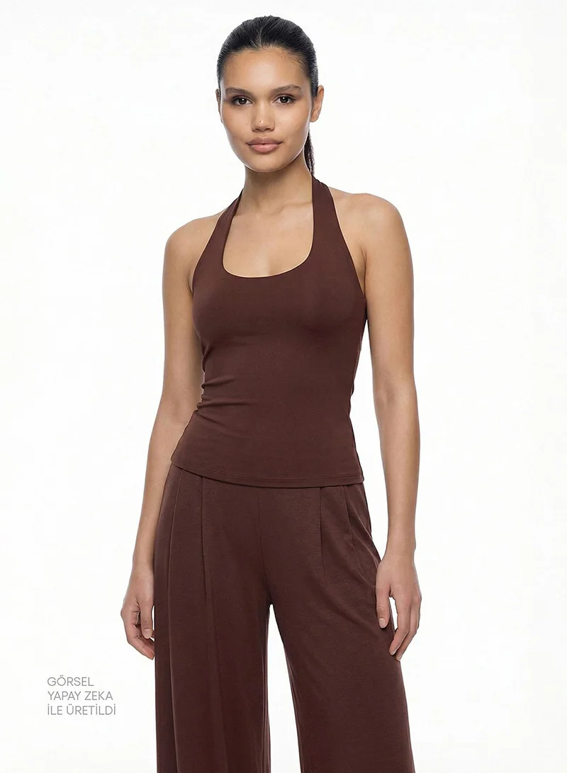 Penti Women's Easy-Care Casual Halter Top - Brown