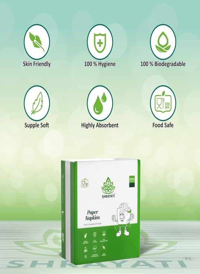 Shrayati Tissue Papers - 1 Ply, 30 cm, Pack of 3, Super Soft and Highly Absorbent Tissue Paper Napkins, 100 pcs per pack, 100% Biodegradable, Skin-Friendly Tissue - Image 2
