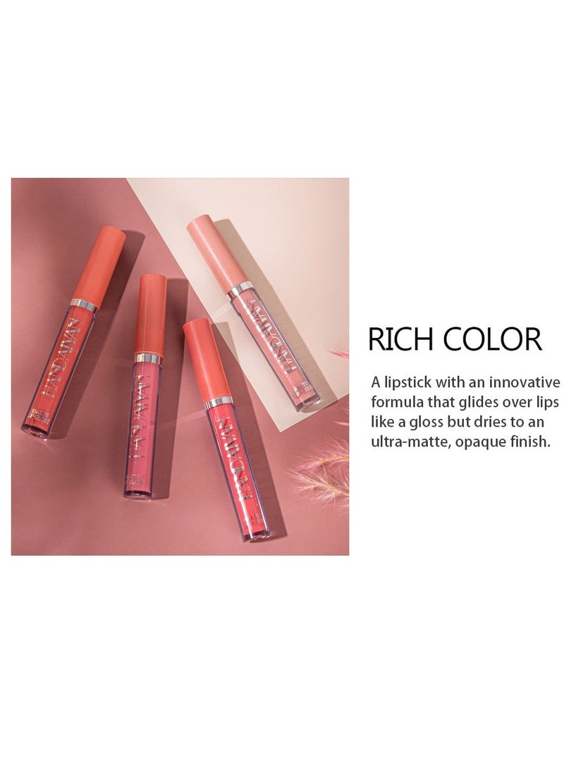 Handaiyan Lipstick Matte Liquid Lipsticks Makeup For Women Velvet Long Lasting Waterproof Highly Pigmented Colour Quick-Drying, Smudge-Proof, Nourishes, Conditions,Ultra Soft Moisturizes  - Image 4