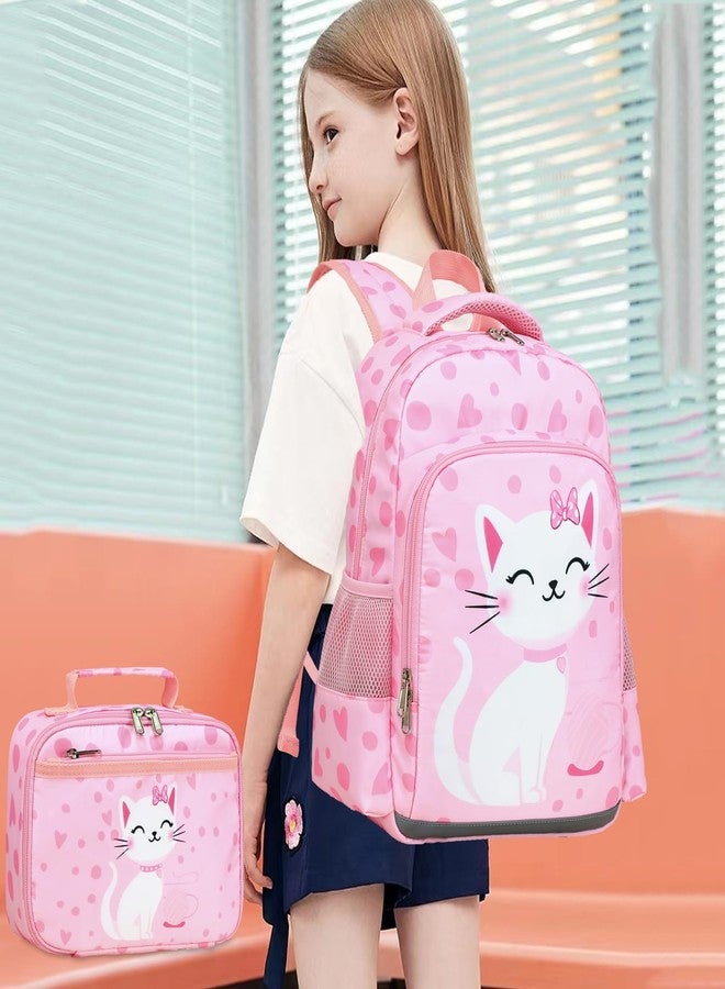 DSIUE Backpack for Girls Kids School Backpack with Lunch Box Preschool Kindergarten BookBag School Bags, C-pink, Custom - Image 2